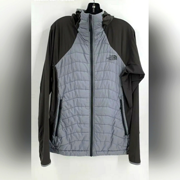 The North Face Mens Gray Long Sleeve Hooded Full Zip Light Jacket Coat Size M